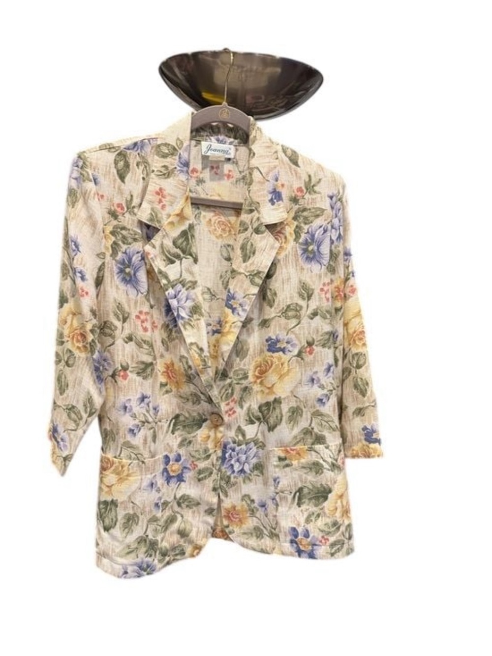 Vintage Made by Joanna Floral Tapestry Blazer Made in USA size M 80s